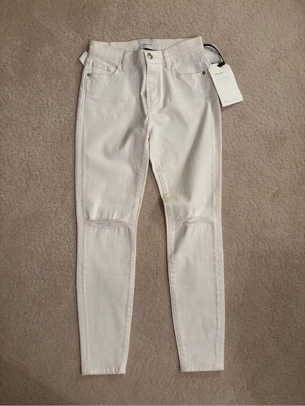 NWT Current/Elliott Women’s High Waisted White Skinny Jeans - Sz 25